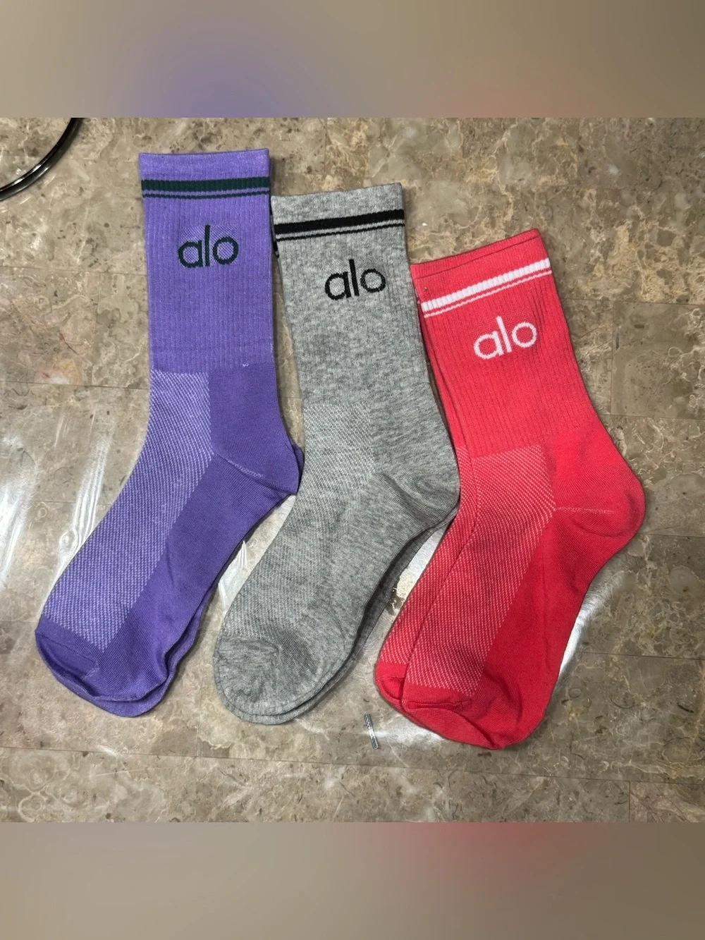 New Women’s Alo Socks New without tags 3 pairs Fits sizes 6-11